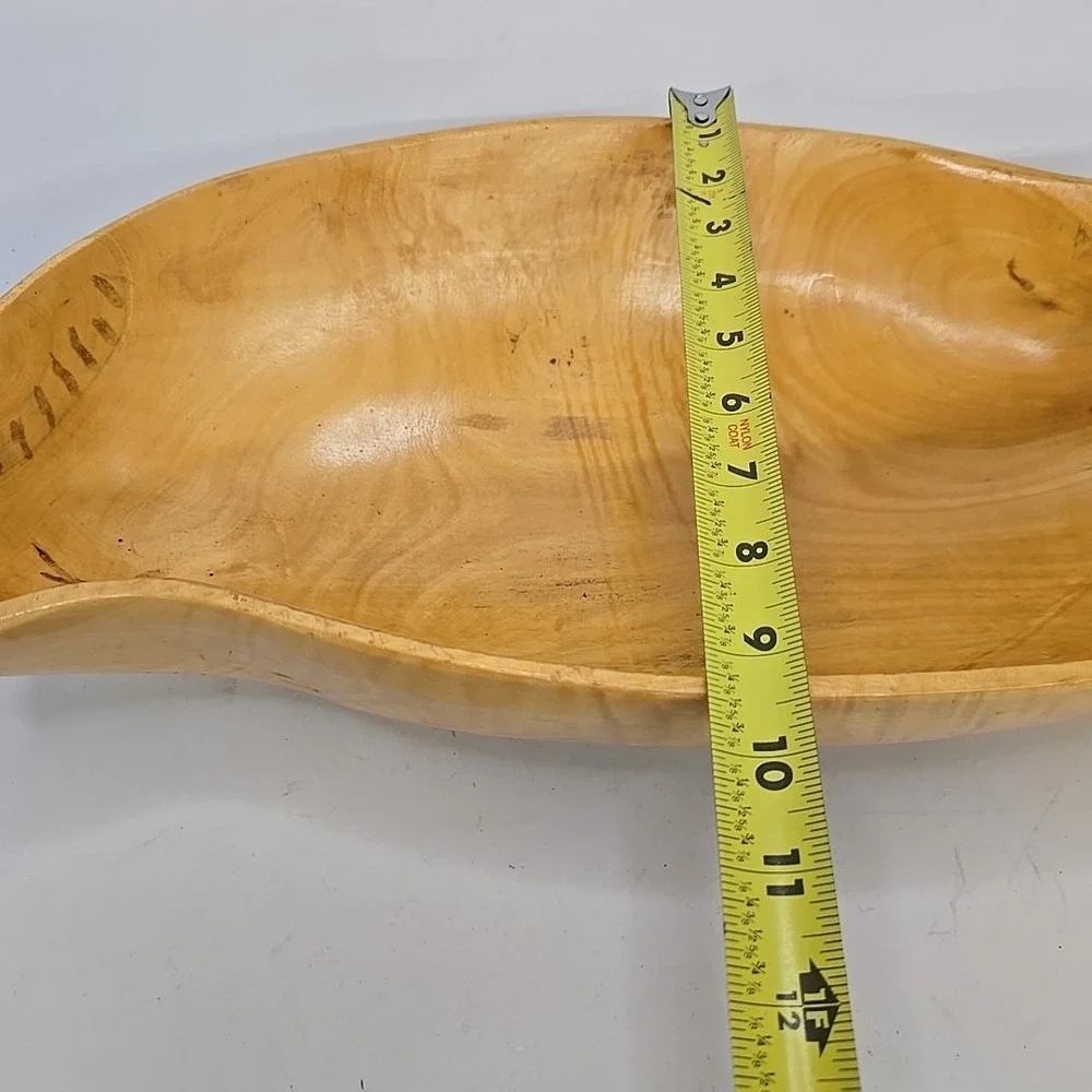 Wooden‎ Dough Bowls Decorative，Rustic Bread Long Bowls Decor Wood